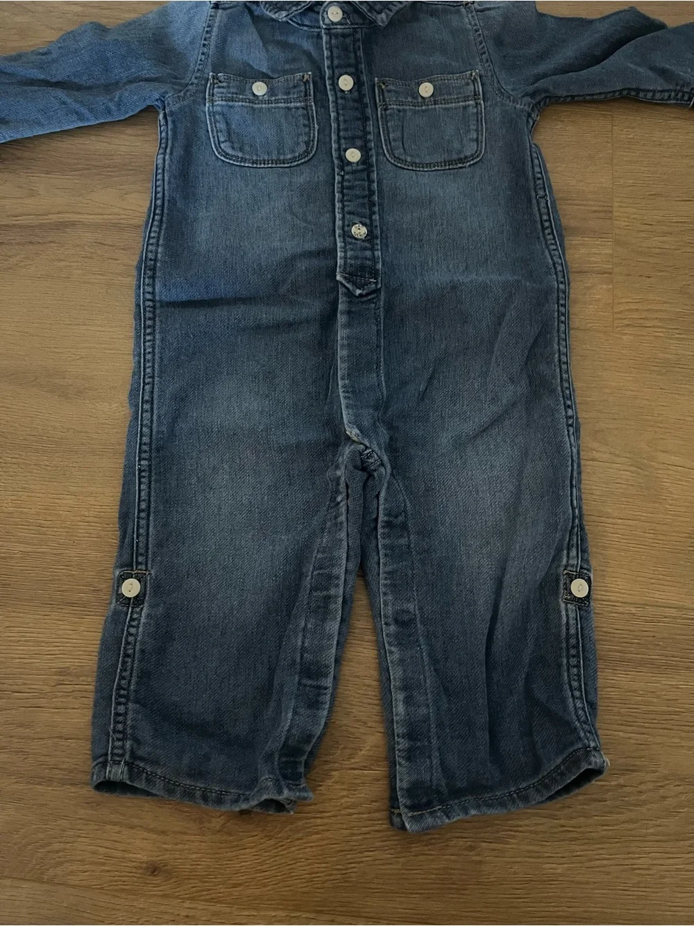 Vintage Y2K Baby Gap Denim Jumpsuit One Piece Size 12-18 Months